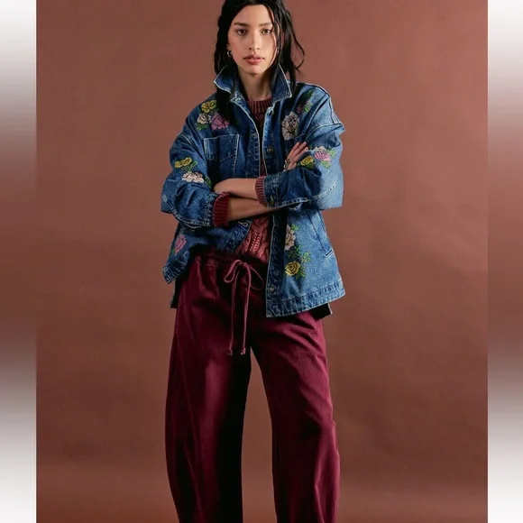 Free People Embroidered Oversized Jacket 🌟 - Picture 4 of 12